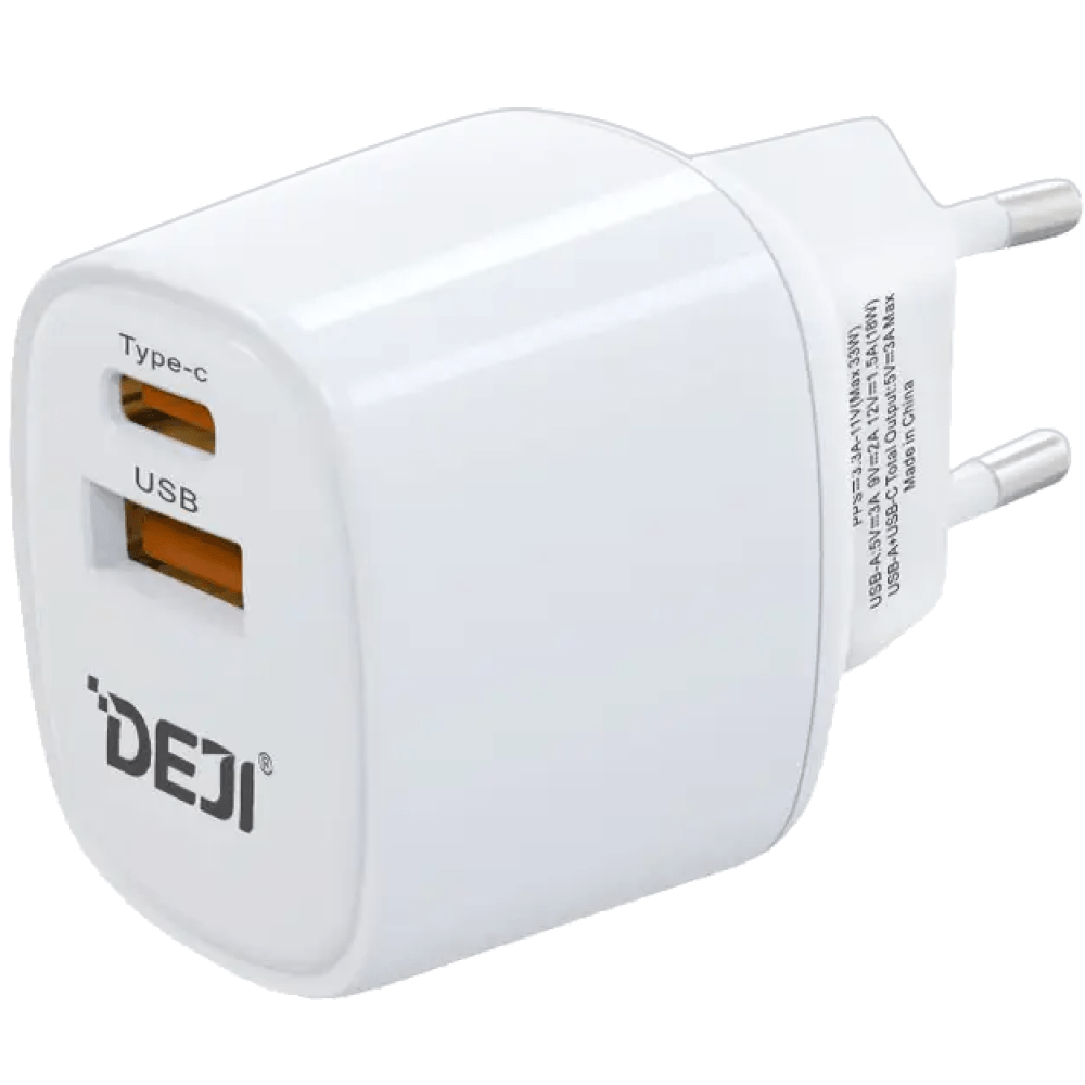 Deji Universal-lader med både USB-C og USB-A