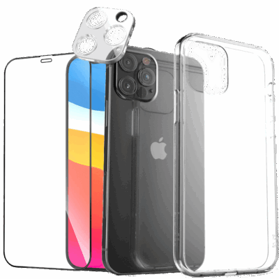 Beskyttelsespakke gjennomsiktig beskyttelse/glass for iPhone 12 MINI