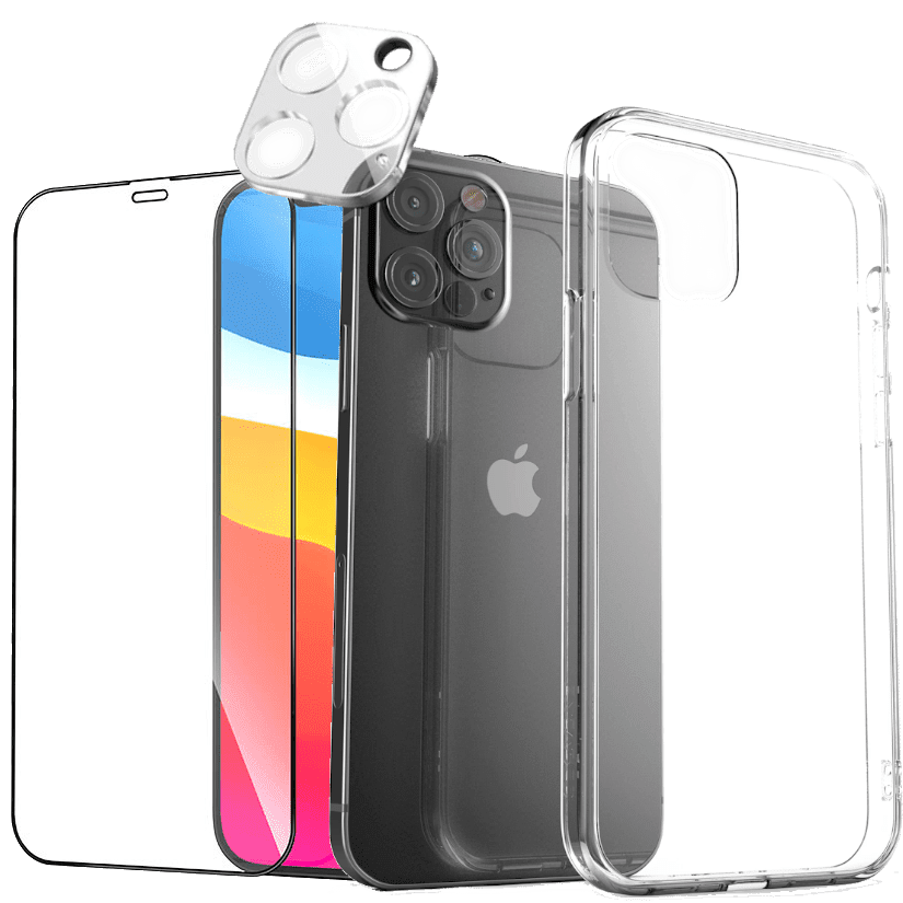 Beskyttelsespakke gjennomsiktig beskyttelse/glass for iPhone 12 MINI