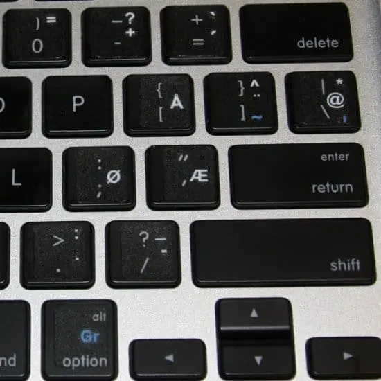 Tastaturetiketter m/KUN* norske tegn for utenlandske MAC/PC-tastatur