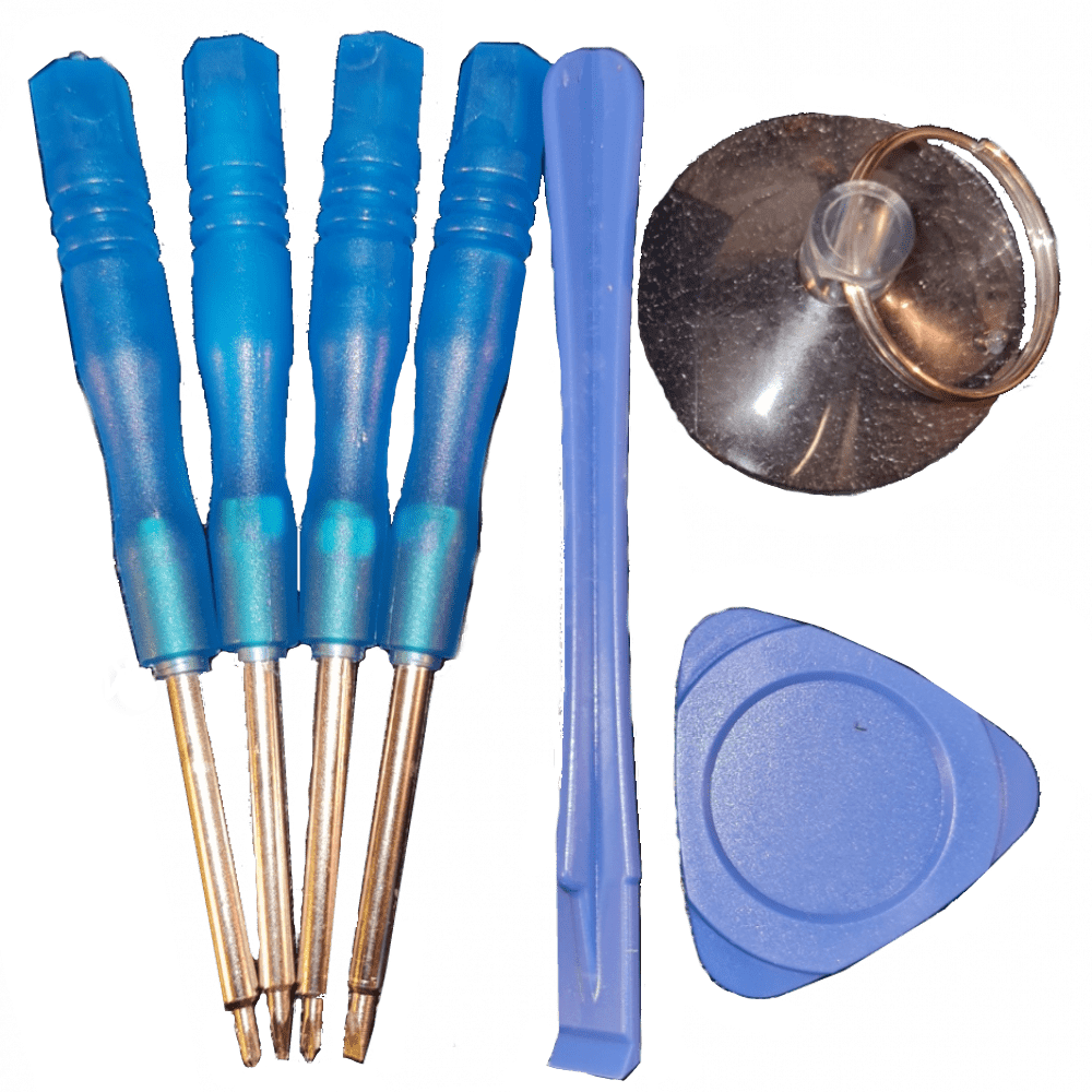 Verktøy-KIT for åpning av iPhone etc. 7 deler (4 skrutrekkere og 3 åpneverktøy)