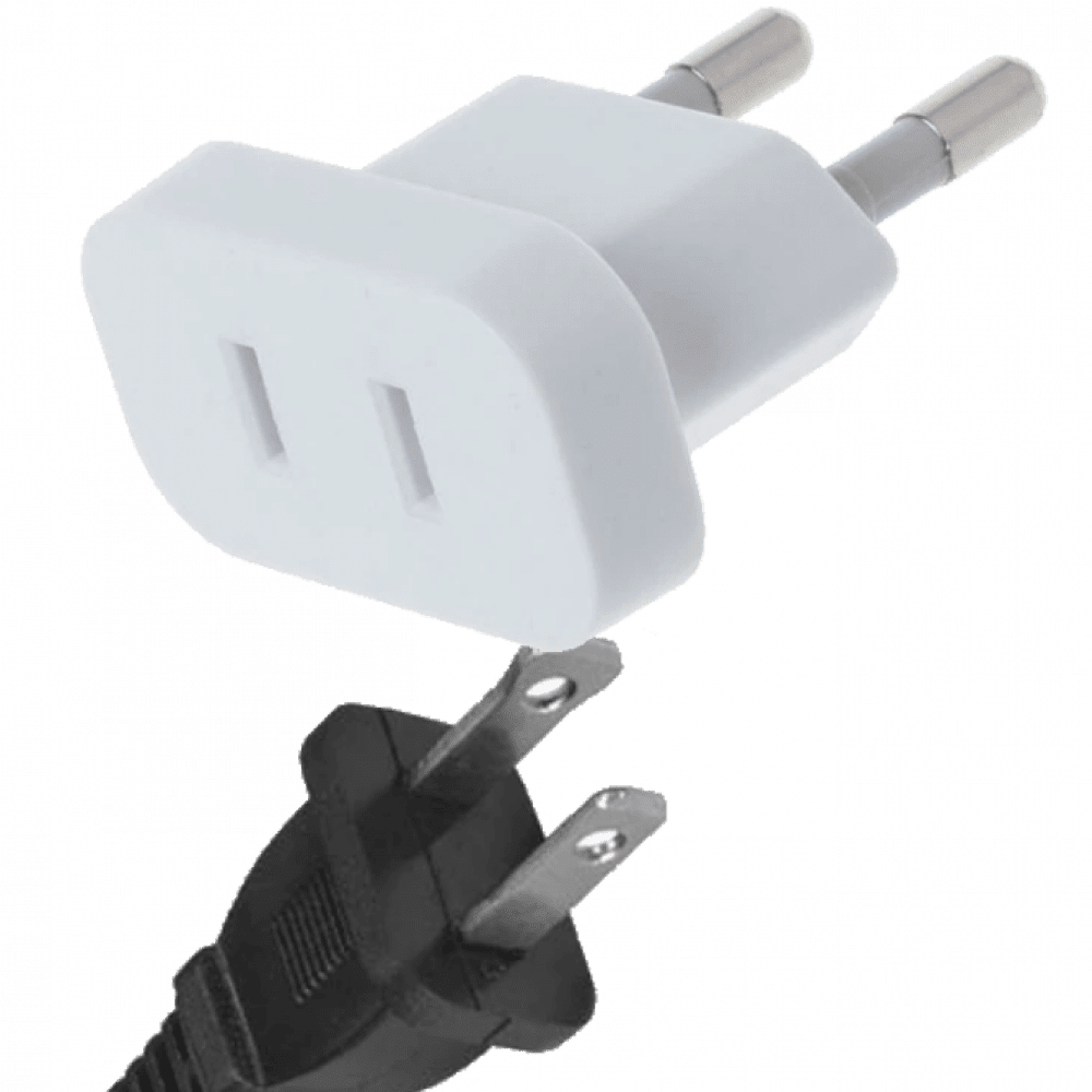 Europeisk adapter til US strømplugg hvit farge