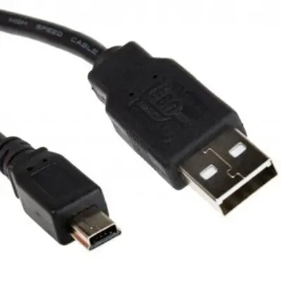 Mini-USB kabel (A til B-mini) svart 2 meter