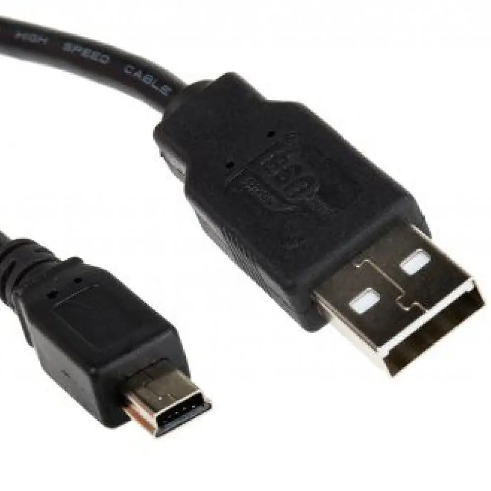 Mini-USB kabel (A til B-mini) svart 2 meter