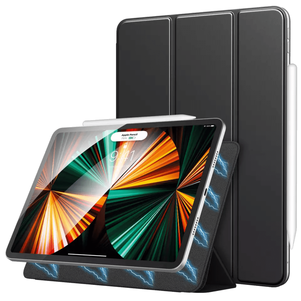 MoKo Premium Tri-fold Ultra Thin Folio smartdeksel for Apple iPad PRO (12.9-tommer) 2021 5.gen svart