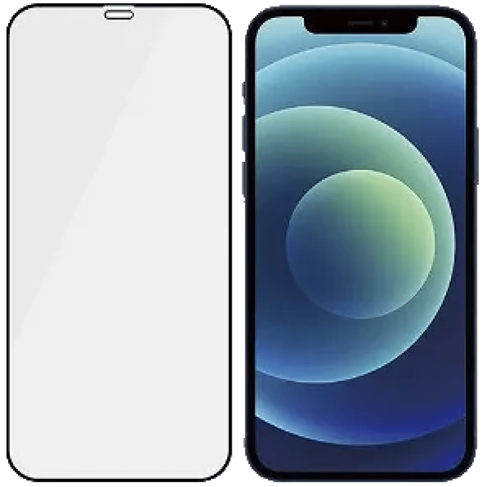 Skjermbeskyttelse for Apple iPhone 13/13PRO/14 herdet glass 9H 0.26mm med myk sort silikonkant 6.1-toms