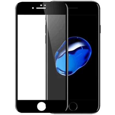 Skjermbeskyttelse for Apple iPhone 8+PLUS / 7+PLUS 0,3 mm herdet glass 9H med SORT ramme