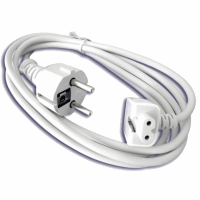 Apple europeisk strømkabel til MacBook/iPad nettlader HVIT bulk (kun løs kabel)