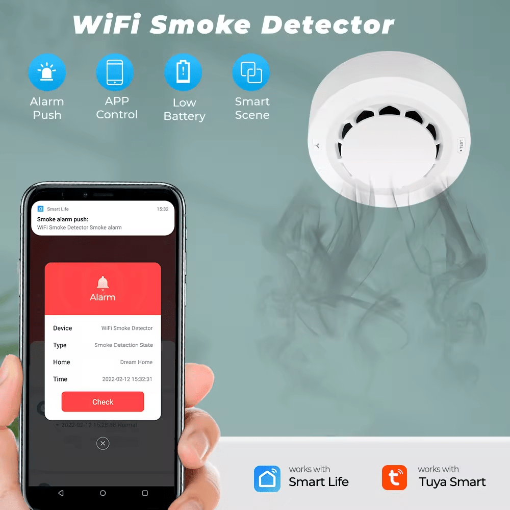 Tuya smart røykvarsler WiFi